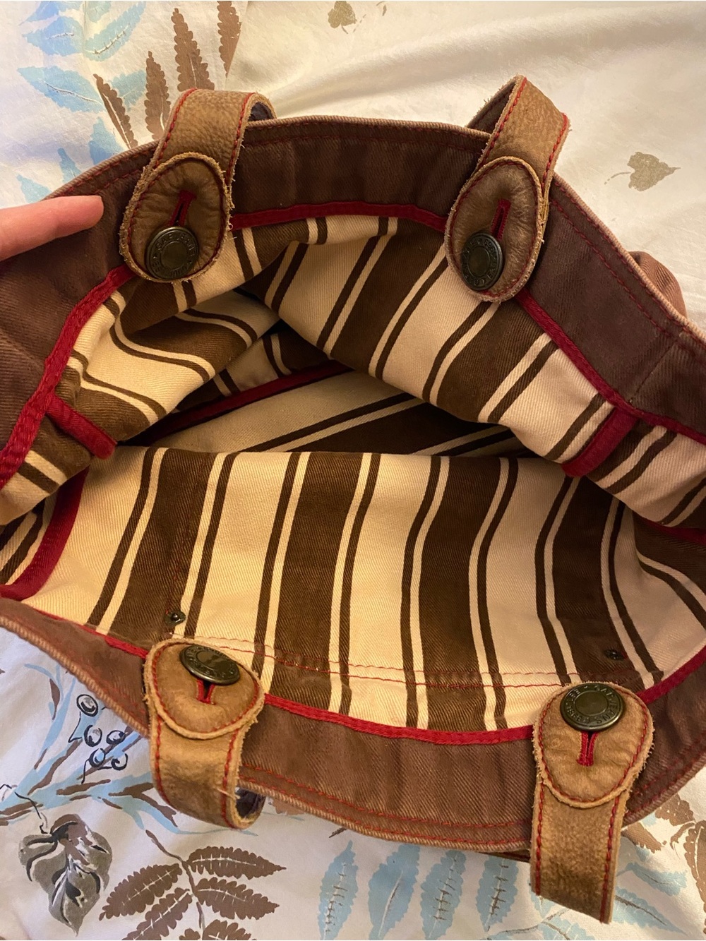 Super cute Gap est 1969 brown tote bag with leather straps 🐻❤️ - Picture 5 of 9